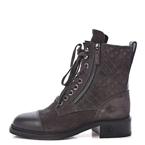 chanel suede combat boots|chanel quilted combat boots.